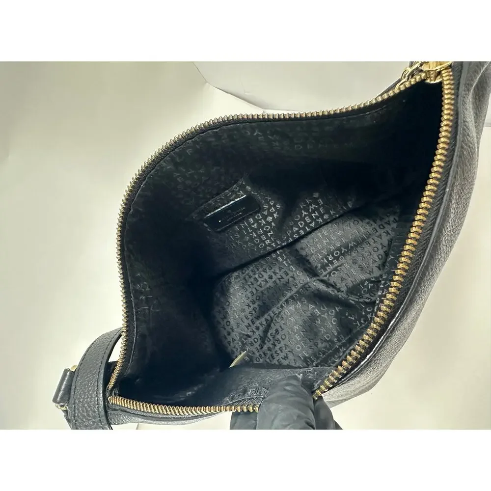 Kate Spade Grey Street Sandie Black Pebbled Leather Crossbody Bag WKRU3321
